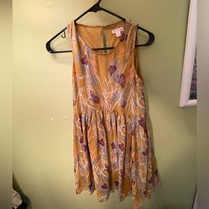 Yellow floral flowy mini dress xhiliration